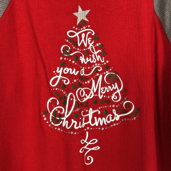 HOLIDAY TIME Tee Shirt 4/3 Sleeve Red/Gray Size 1X (16W-18W) - Picture 4 of 12